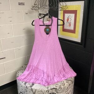 We The Free  PURPLISH PINK DRESS NEW LARGE RUFFLES TOO.